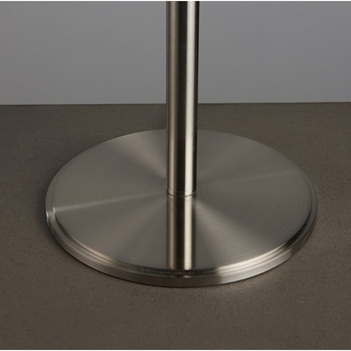 Mayfair - Modern Drum Table Light - Soft Grey & Satin Nickel