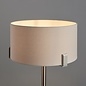 Mayfair - Modern Drum Table Light - Soft Grey & Satin Nickel