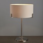 Mayfair - Modern Drum Table Light - Soft Grey & Satin Nickel