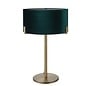 Mayfair - Luxury Modern Drum Table Light - Green Velvet & Antique Brass