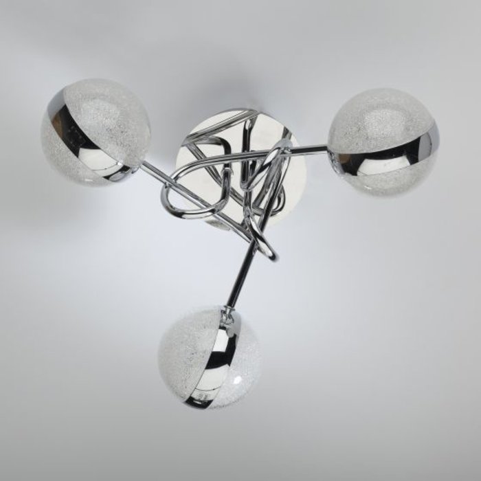 Nyma - LED 3 Light Semi Flush Sparkling Orb Ceiling Light