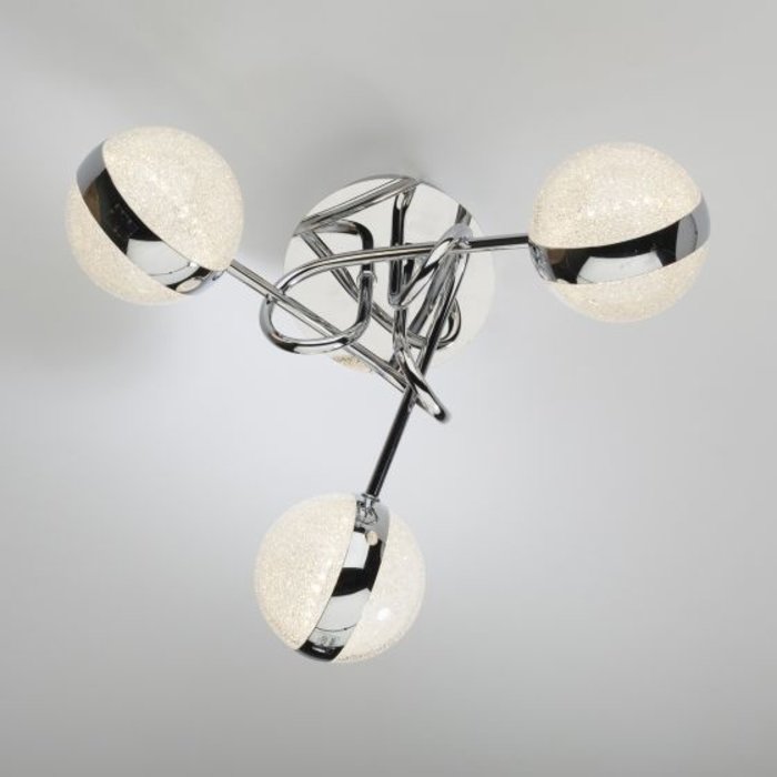 Nyma - LED 3 Light Semi Flush Sparkling Orb Ceiling Light