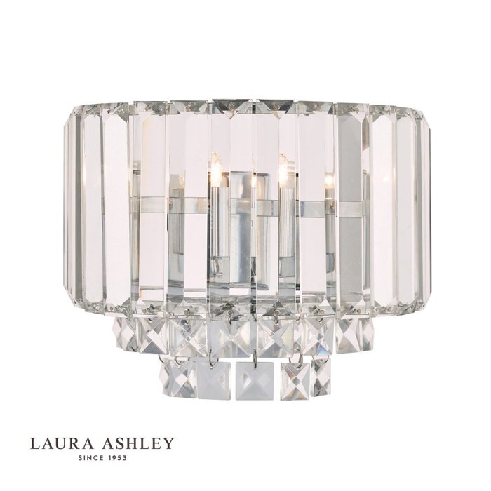 Vienna - Classic Crystal Wall Light - Polished Chrome - Laura Ashley