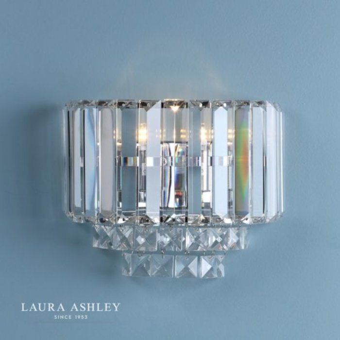Vienna - Classic Crystal Wall Light - Polished Chrome - Laura Ashley