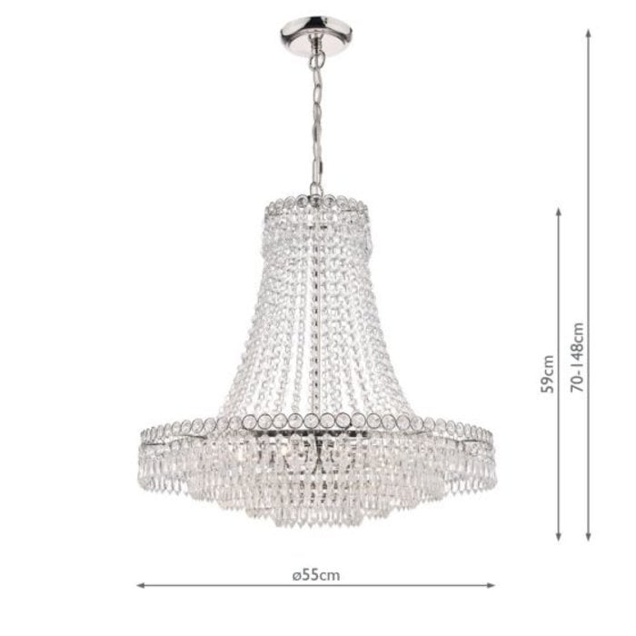 Enid - Cut Glass Classic Basket Chandelier - Laura Ashley