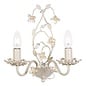 Leaf - Ornate Flower Double Wall Light - Cream & Gold