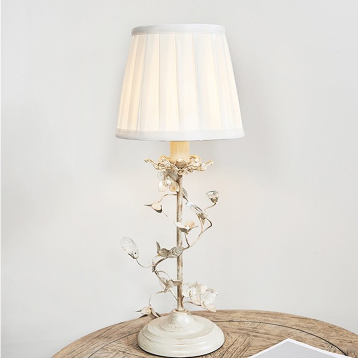 Leaf - Ornate Flower Table Lamp - Cream & Gold