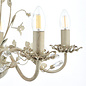 Leaf - Ornate Flower 5 Light Chandelier  - Cream & Gold with Beading