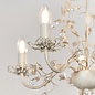 Leaf - Ornate Flower 5 Light Chandelier  - Cream & Gold with Beading