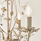 Leaf - Ornate Flower 3 Light Chandelier  - Cream & Gold with Beading