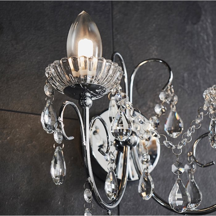 Tabby - Classic Waterfall Crystal Wall Light