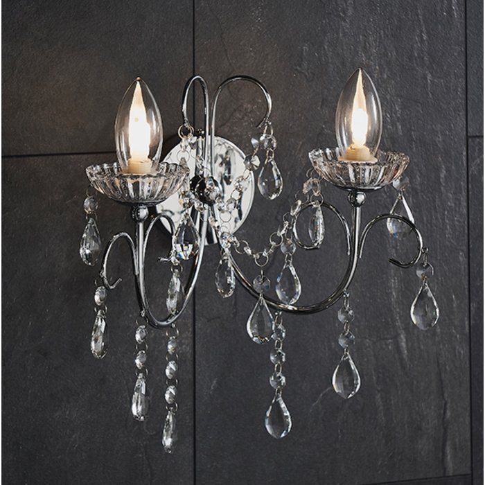 Tabby - Classic Waterfall Crystal Wall Light