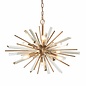 Welburn - Champagne Glass & Brass Starburst Feature Light