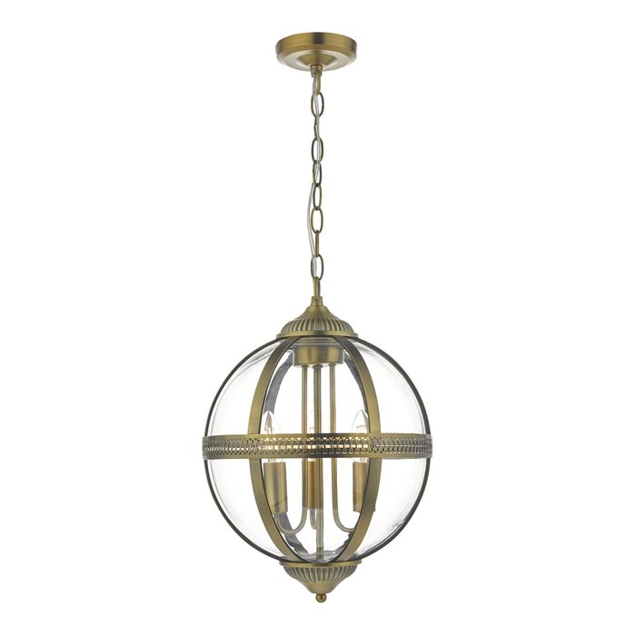 Heritage - Classic Globe Lantern - Antique Brass & Glass