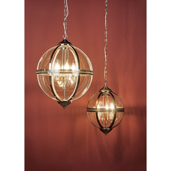 Heritage - Classic Globe Lantern - Antique Brass & Glass