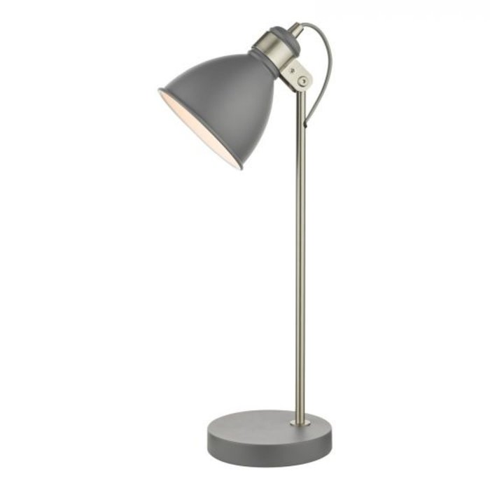 Freddy - Nordic Dark Grey & Satin Chrome Desk Lamp
