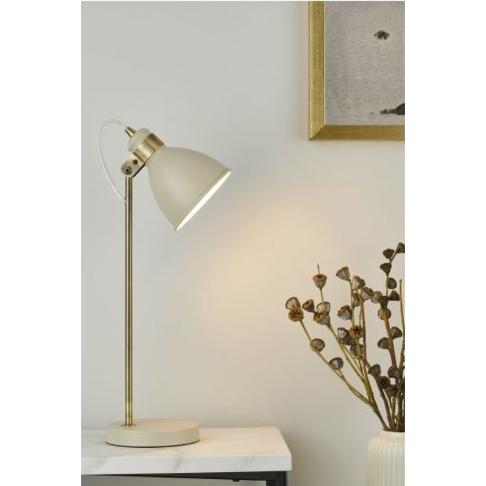 Freddy - Nordic Cream & Brass Table Lamp