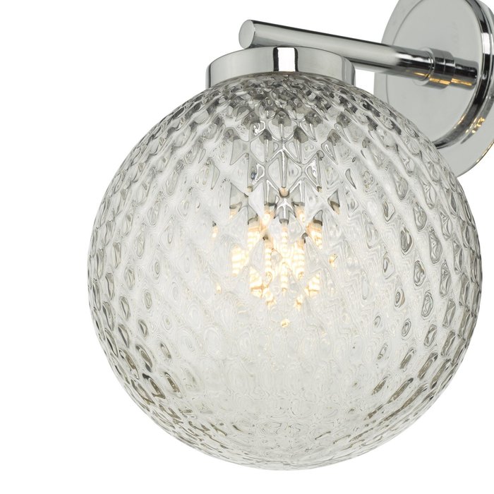 Bruce - Textured Glass Wall Light - IP44 Bathroom