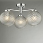 Bruce - 3 Light Textured Glass Semi Flush Ceiling Light - IP44 Bathroom Rated