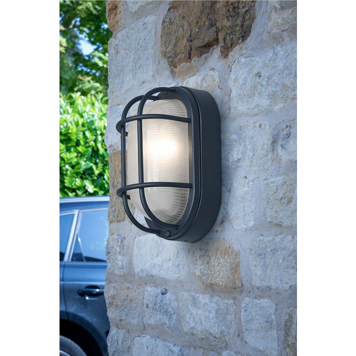 Langford - Modern Black Industrial Bulkhead Outdoor Wall Light