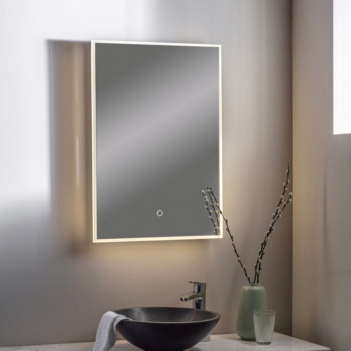 Ronan - Modern Edge Lit LED Illuminated Bathroom Mirror (Colour Changing Technology) & Shaver Socket