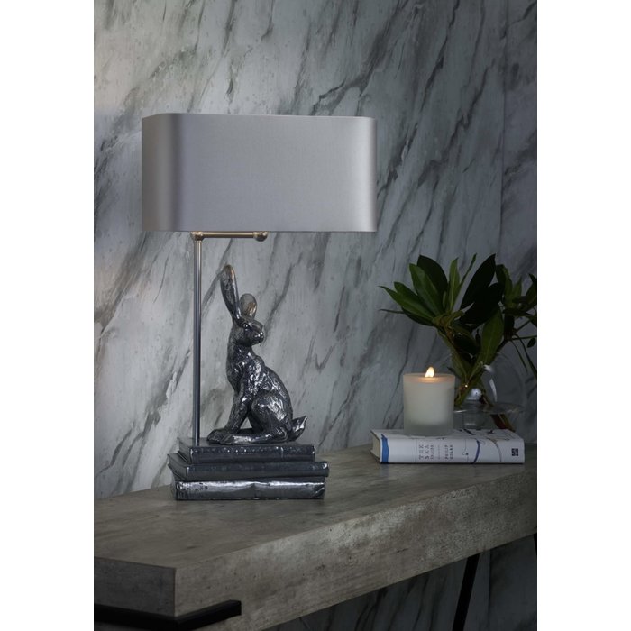 Hopper Table Lamp Pewter - David Hunt