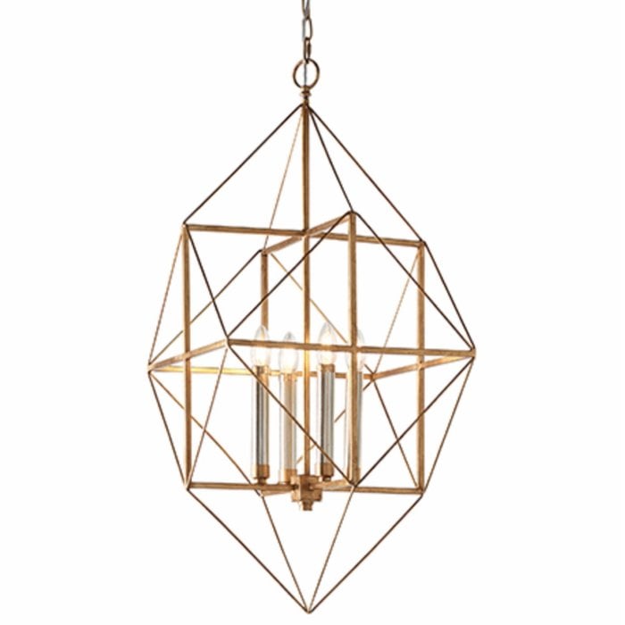 Ramshill - Large Gold Leaf Cage Multi Pendant Lantern