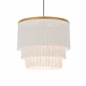 Brompton - Luxury Tiered White Fringe Feature Pendant - Medium