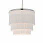 Brompton -  Luxury Tiered White Fringe Feature Pendant - Medium