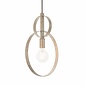 Crescent - Luxury Modern Circle Single Pendant - Silver Leaf