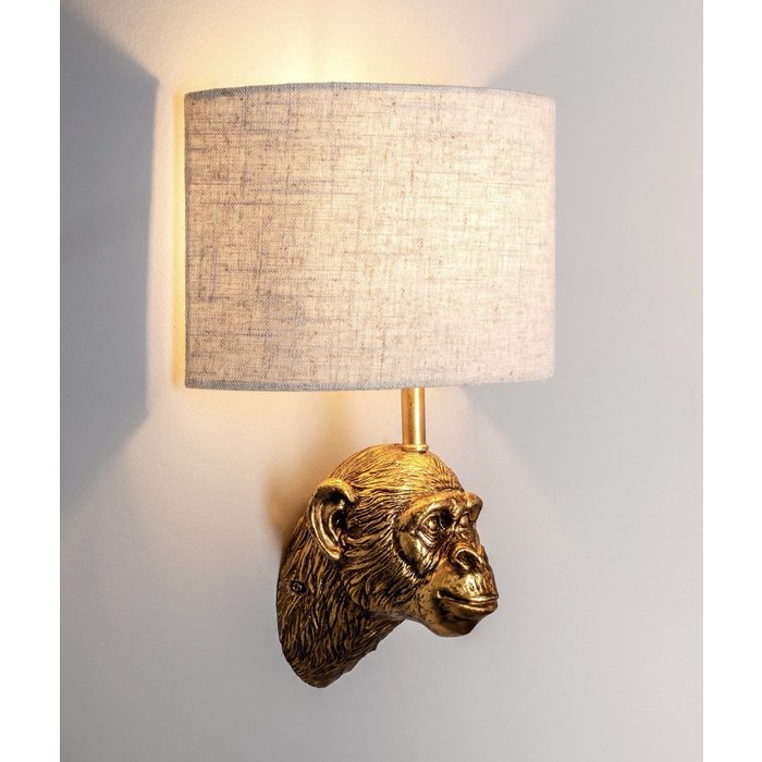 Marcel - Aged Gold Monkey Feature Wall Light