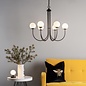 Cornelian - Mid Century Opal Glass & Matt Black Feature Light