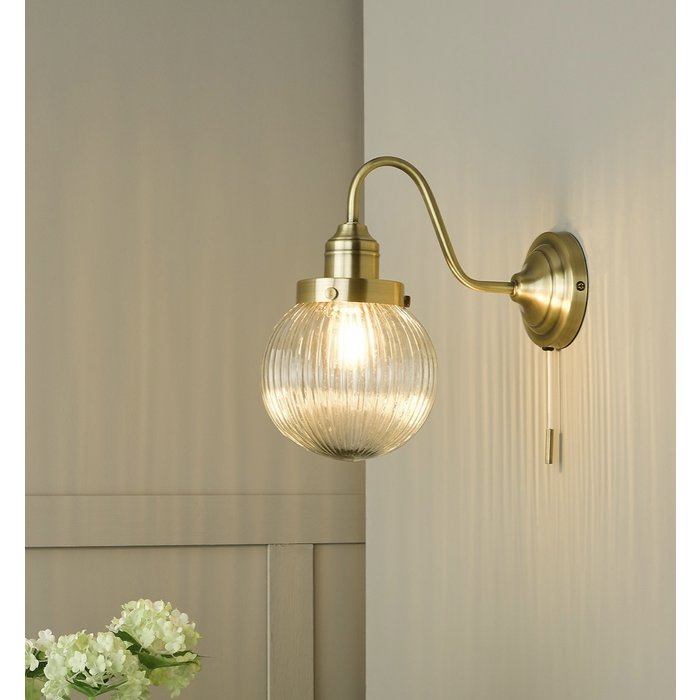 Tara - Ribbed Glass Globe Wall Light