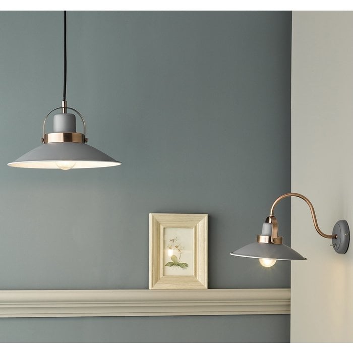 Lido - Graphite Grey and Copper Refined Industrial Wall Light
