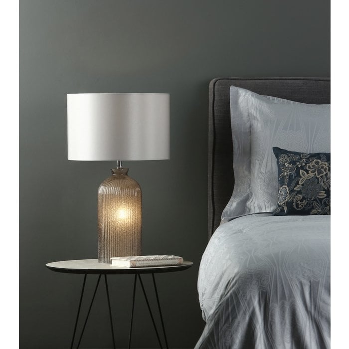 Pamplona - Dual Source Grey Glass Table Lamp