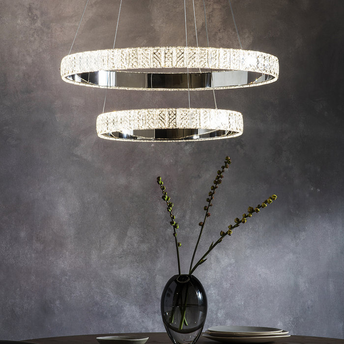 Houston Double -  Double Crystal Ring Feature Light