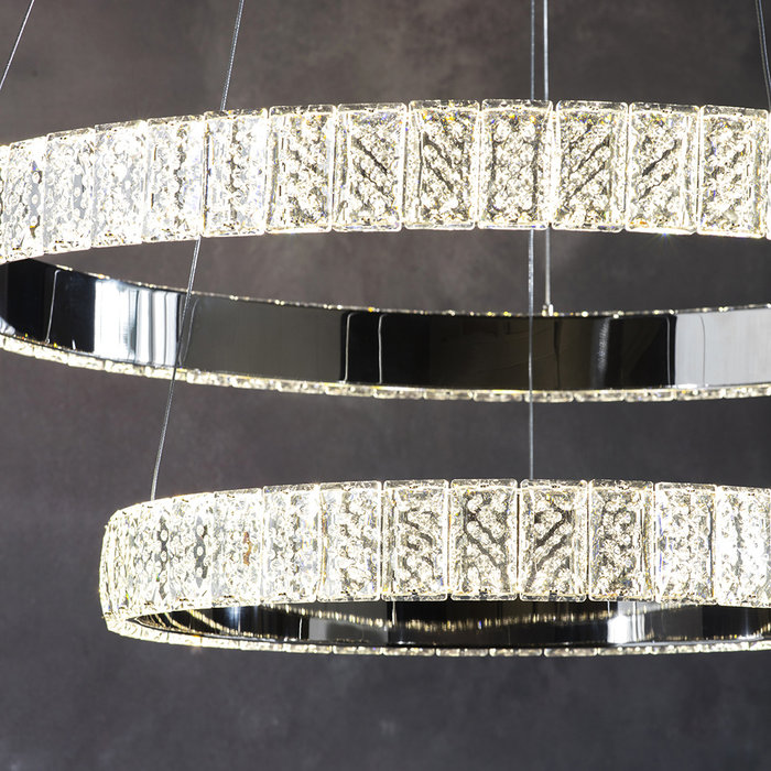 Houston Double -  Double Crystal Ring Feature Light