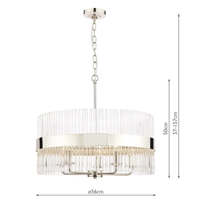 Alexa – 5 Light Pendant with Glass Rod Feature Shade – Laura Ashley