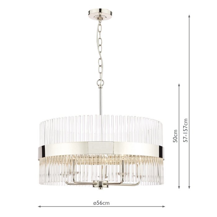 Alexa – 5 Light Pendant with Glass Rode Feature Shade – Laura Ashley