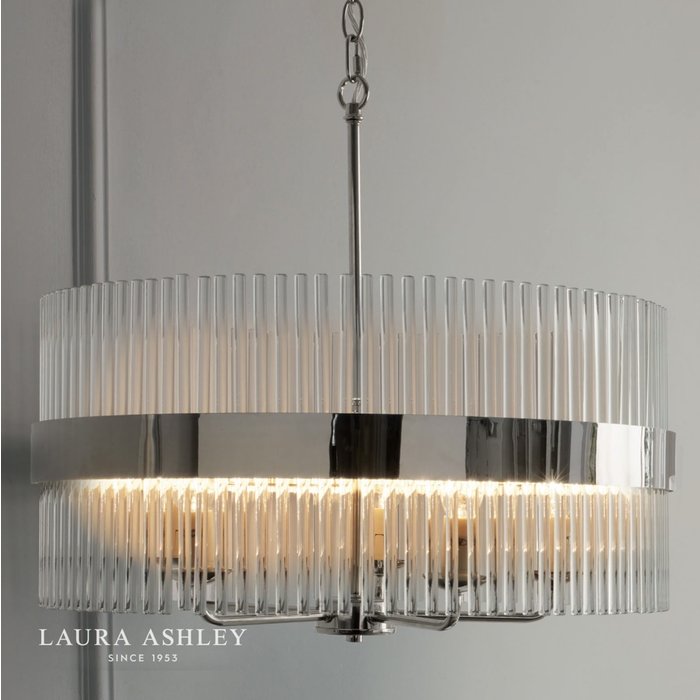 Alexa – 5 Light Pendant with Glass Rod Feature Shade – Laura Ashley