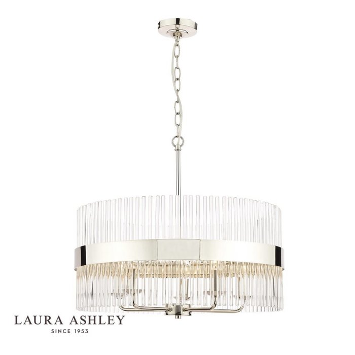 Alexa – 5 Light Pendant with Glass Rod Feature Shade – Laura Ashley