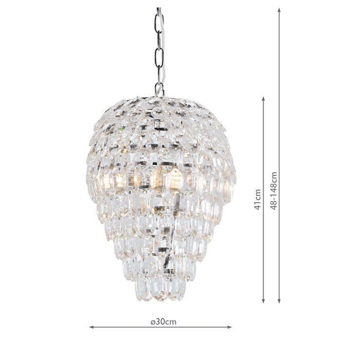 Leon – 3 Light Teardrop Crystal Pendant Ceiling Light – Laura Ashley