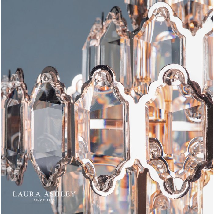 Windsor – Art Deco Rose Gold & Crystal Ceiling Light – Laura Ashley