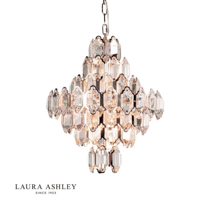 Windsor – Art Deco Rose Gold & Crystal Ceiling Light – Laura Ashley