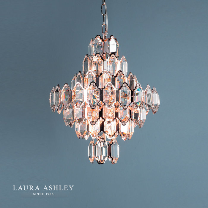 Windsor – Art Deco Rose Gold & Crystal Ceiling Light – Laura Ashley