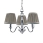 Ellis – Polished Chrome 3 Light Chandelier with Grey Shades – Laura Ashley