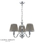 Ellis – Polished Chrome 3 Light Chandelier with Grey Shades – Laura Ashley