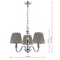 Ellis – Polished Chrome 3 Light Chandelier with Grey Shades – Laura Ashley