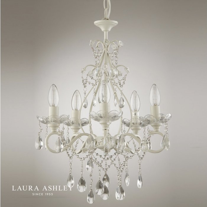 Shamley – Beautiful Teardrop and Crystal Beaded 5 Light Chandelier – Laura Ashley