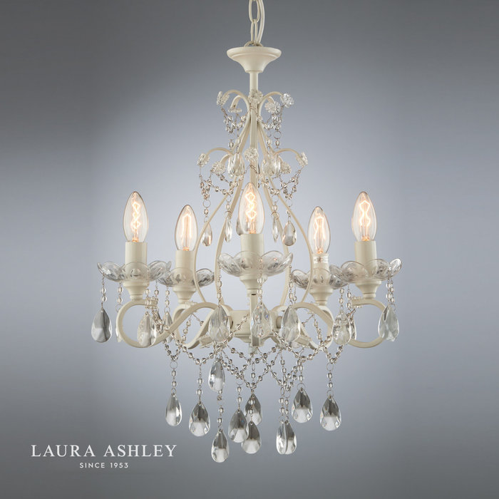 Shamley – Beautiful Teardrop and Crystal Beaded 5 Light Chandelier – Laura Ashley